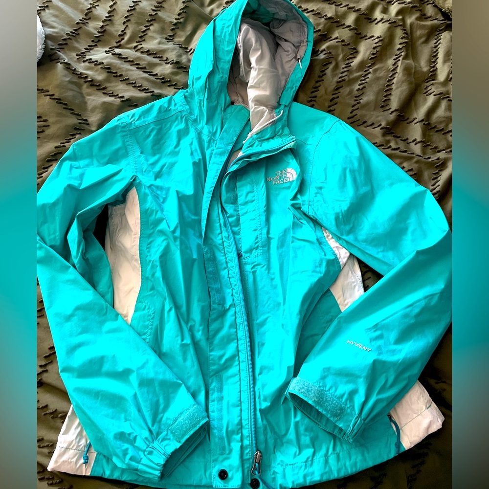 The North Face Blue Waterproof Hooded Rain Jacket